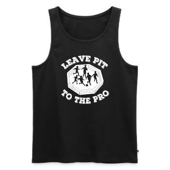 Überlassen Sie die Grube den Profis. Dodgeball-Spi - Männer Premium Bio Tank Top - Schwarz - Vorne - Michal (187cm)