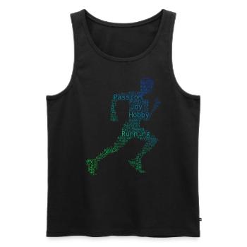 Jogging Course à pied Femmes Course à pied Running Cross Country Running - Débardeur bio Premium Homme - noir - Devant - Michal (187cm)
