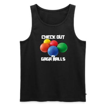 Schauen Sie sich mein Gaga Balls Dodgeball-Spiel G - Männer Premium Bio Tank Top - Schwarz - Vorne - Michal (187cm)