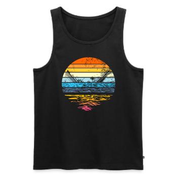 Titanic Retro Sonnenuntergang Titanic 1912 Unterga - Männer Premium Bio Tank Top - Schwarz - Vorne - AI Model Male 178 light (178cm)