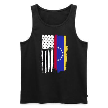 Venezuela-amerikanische Flagge Venezolanischer Ame - Männer Premium Bio Tank Top - Schwarz - Vorne - AI Model Male 178 light (178cm)