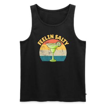 Feelin' Salty Margarita Retro Cinco de Mayo Lustig - Männer Premium Bio Tank Top - Schwarz - Vorne - Michal (187cm)