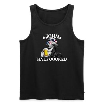 John Halfcocked Der betrunkene Präsident John Hanc - Männer Premium Bio Tank Top - Schwarz - Vorne - Michal (187cm)