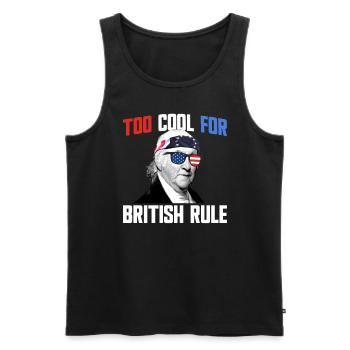 Zu cool für die britische Herrschaft Paul Revere 4 - Männer Premium Bio Tank Top - Schwarz - Vorne - AI Model Male 178 light (178cm)