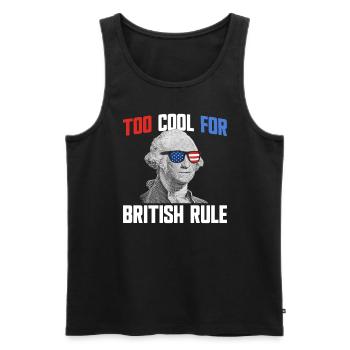 Zu cool für die britische Herrschaft George Washin - Männer Premium Bio Tank Top - Schwarz - Vorne - AI Model Male 178 light (178cm)