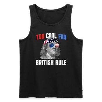 Zu cool für die britische Herrschaft Ben Franklin - Männer Premium Bio Tank Top - Schwarz - Vorne - AI Model Male 178 light (178cm)
