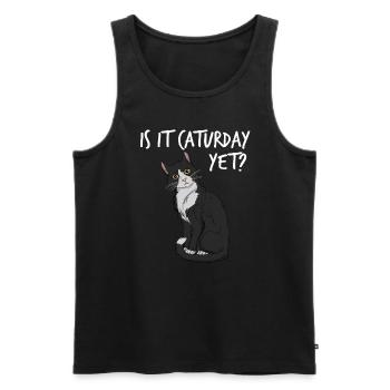 Ist es Samstag? Noch ein lustiger Katzenliebhaber- - Männer Premium Bio Tank Top - Schwarz - Vorne - Michal (187cm)