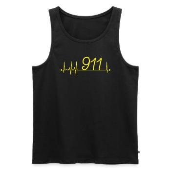 9 1 1 Dispatcher EKG Puls Herzschlag Notruf Dispat - Männer Premium Bio Tank Top - Schwarz - Vorne - Michal (187cm)
