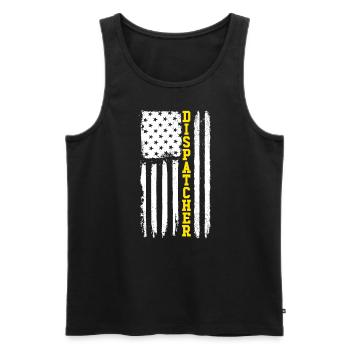 Dispatcher Notruf mit amerikanischer Flagge - Männer Premium Bio Tank Top - Schwarz - Vorne - Michal (187cm)