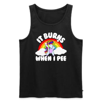 Es brennt, wenn ich pinkle. Lustig, sarkastisch, p - Männer Premium Bio Tank Top - Schwarz - Vorne - AI Model Male 178 light (178cm)
