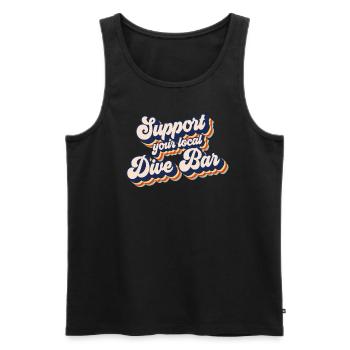Unterstützen Sie Ihre lokale Kneipe. Lustige Retro - Männer Premium Bio Tank Top - Schwarz - Vorne - Michal (187cm)
