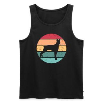Dobermann Retro Sonnenuntergang Haustier Dobie Hau - Männer Premium Bio Tank Top - Schwarz - Vorne - Michal (187cm)