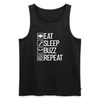 Eat Sleep Buzz Repeat Cicada Reunion Tour Cicada - Männer Premium Bio Tank Top - Schwarz - Vorne - AI Model Male 178 light (178cm)