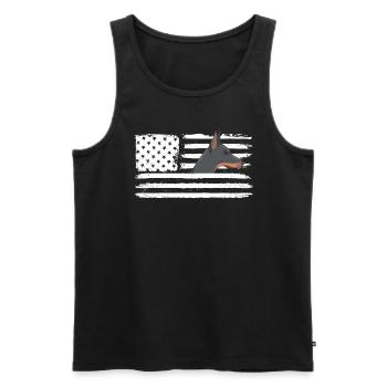Dobermann-amerikanische Flagge Dobie Patriotischer - Männer Premium Bio Tank Top - Schwarz - Vorne - Michal (187cm)
