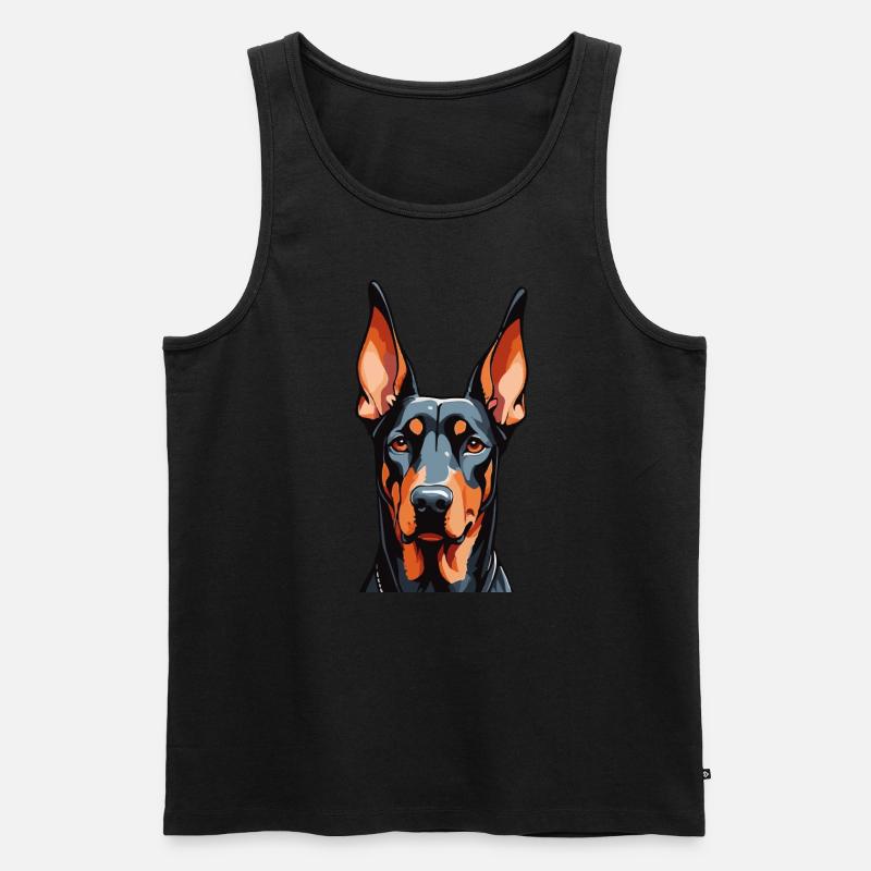 Dobermann Haustier Dobie Dobermann - Männer Premium Bio Tank Top - Schwarz