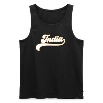 Indien-Trikot, Indien-Cricket-Fan, Indien-Cricket - Männer Premium Bio Tank Top - Schwarz - Vorne - Michal (187cm)