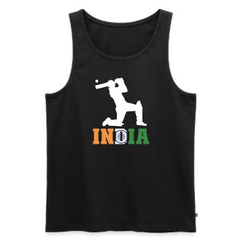 Indien-Flagge-Cricket-Spieler Indische Cricket-Fan - Männer Premium Bio Tank Top - Schwarz - Vorne - Michal (187cm)