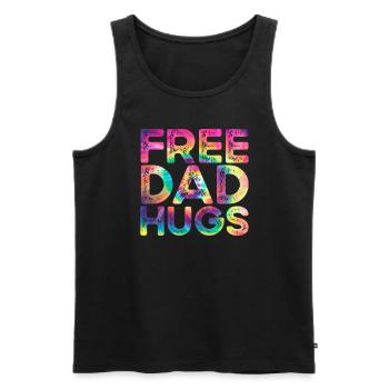 Kostenlose Dad Hugs LGBTQ Tye Dye LGBTQ Kostenlose - Männer Premium Bio Tank Top - Schwarz - Vorne - Michal (187cm)
