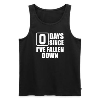 Null Tage seit meinem peinlichen Sturz - Männer Premium Bio Tank Top - Schwarz - Vorne - Michal (187cm)