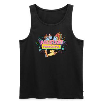 Stellvertretender Schulleiter Niedlicher Retro- - Männer Premium Bio Tank Top - Schwarz - Vorne - Michal (187cm)