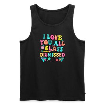 Am letzten Schultag wurde der Unterricht Ich lieb - Männer Premium Bio Tank Top - Schwarz - Vorne - Michal (187cm)