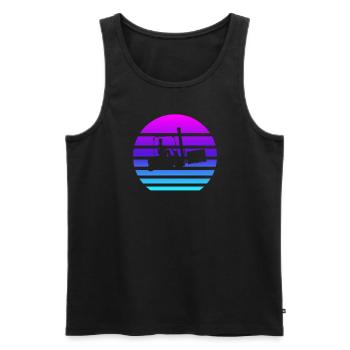 Gabelstaplerfahrer Vaporwave-Gabelstaplerfahrer - Männer Premium Bio Tank Top - Schwarz - Vorne - Michal (187cm)