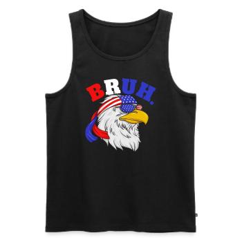 Bruh 4. Juli Eagle Kids Tacky 4. Juli EagleBruh 4. - Männer Premium Bio Tank Top - Schwarz - Vorne - Michal (187cm)