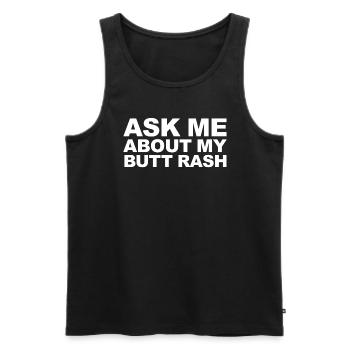 Fragen Sie mich nach meinem Po-Ausschlag, lustig,A - Männer Premium Bio Tank Top - Schwarz - Vorne - Michal (187cm)