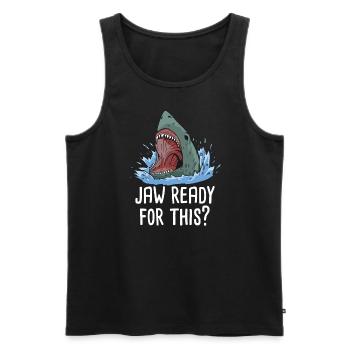 Jaw bereit für diesen Hai für Kinder, Mädchen und - Männer Premium Bio Tank Top - Schwarz - Vorne - Michal (187cm)