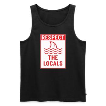 Respektieren Sie die Einheimischen Haie Warnschild - Männer Premium Bio Tank Top - Schwarz - Vorne - Michal (187cm)