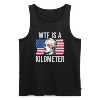 Alexander Hamilton 4. Juli WTF ist ein Kilometer - Männer Premium Bio Tank Top - Schwarz - Vorne - Michal (187cm)