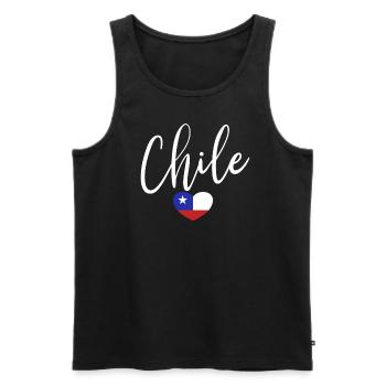 Chile-Flaggen-Herz Stolzes chilenisches patriotisc - Männer Premium Bio Tank Top - Schwarz - Vorne - Michal (187cm)