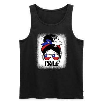 Chile Messy Bun Patriotische chilenische stolze Fr - Männer Premium Bio Tank Top - Schwarz - Vorne - Michal (187cm)