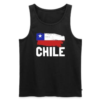 Chile-Flagge Stolzes chilenisches patriotisches ch - Männer Premium Bio Tank Top - Schwarz - Vorne - AI Model Male 178 light (178cm)