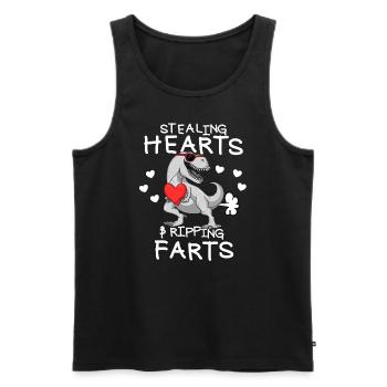 Herzen stehlen und Fürze zerreißen. Lustiger Valen - Männer Premium Bio Tank Top - Schwarz - Vorne - Michal (187cm)