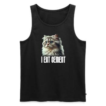 I Eat Cement Cat Memes Funny, I Eat Cement - Men's Premium Organic Tank Top - black - Front - AI Model Male 178 light (178cm)