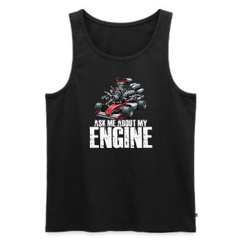 Fragen Sie mich nach meinem Motorauto, Guy Racer M - Männer Premium Bio Tank Top - Schwarz - Vorne - AI Model Male 178 light (178cm)