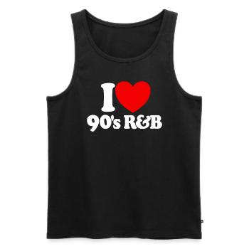 Ich liebe 90er R&B Red Heart Vintage Musik 90er R& - Männer Premium Bio Tank Top - Schwarz - Vorne - Michal (187cm)