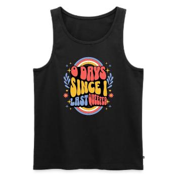 Null Tage, seit ich Frauen peinlich gemacht habe - Männer Premium Bio Tank Top - Schwarz - Vorne - Michal (187cm)