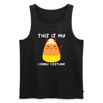 Das ist mein Corny-Kostüm für Kinder, Teufel, Cand - Männer Premium Bio Tank Top - Schwarz - Vorne - AI Model Male 178 light (178cm)