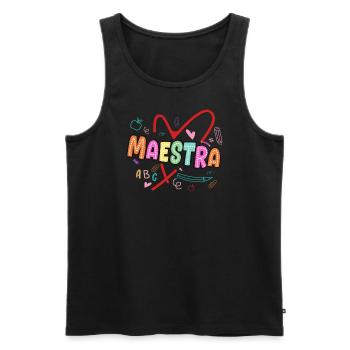 Maestra Spanischlehrerin Fremdsprache Maestra - Männer Premium Bio Tank Top - Schwarz - Vorne - Michal (187cm)