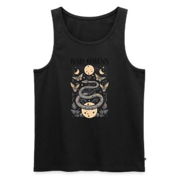 Schlechte Omens Schlange und Motten Schlechte Omen - Männer Premium Bio Tank Top - Schwarz - Vorne - AI Model Male 178 light (178cm)