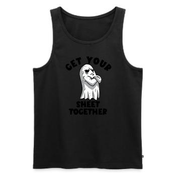Halloween Ghost. Get your hand together - Men's Premium Organic Tank Top - black - Front - Michal (187cm)