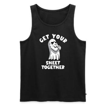 Halloween Ghost. Get your hand together - Men's Premium Organic Tank Top - black - Front - Michal (187cm)