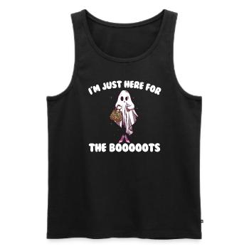 Ich bin nur wegen des Booooots-Frauen-Halloweens h - Männer Premium Bio Tank Top - Schwarz - Vorne - AI Model Male 178 light (178cm)