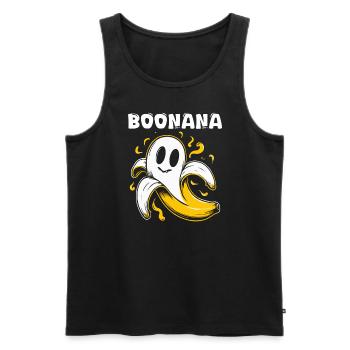 Boonana Lustiger Halloween-Bananengeist BoonanaBoo - Männer Premium Bio Tank Top - Schwarz - Vorne - Michal (187cm)