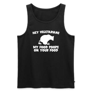 Mein Essen kackt auf deinen Fleischfresser - Männer Premium Bio Tank Top - Schwarz - Vorne - Michal (187cm)