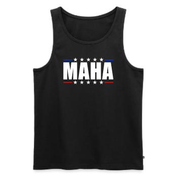 Machen Sie Amerika wieder gesund, MAHA - Männer Premium Bio Tank Top - Schwarz - Vorne - AI Model Male 178 light (178cm)