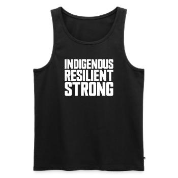 Day of the indigenous, resilient and strong - Men's Premium Organic Tank Top - black - Front - AI Model Male 178 light (178cm)