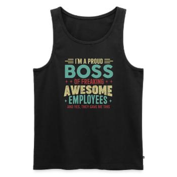 Ich bin ein stolzer Chef großartiger Mitarbeiter # - Männer Premium Bio Tank Top - Schwarz - Vorne - AI Model Male 178 light (178cm)
